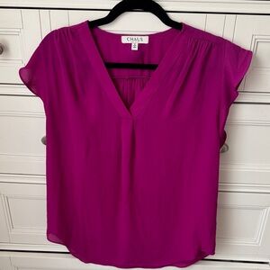 Chaus Women's Fuchsia V-Neck Blouse